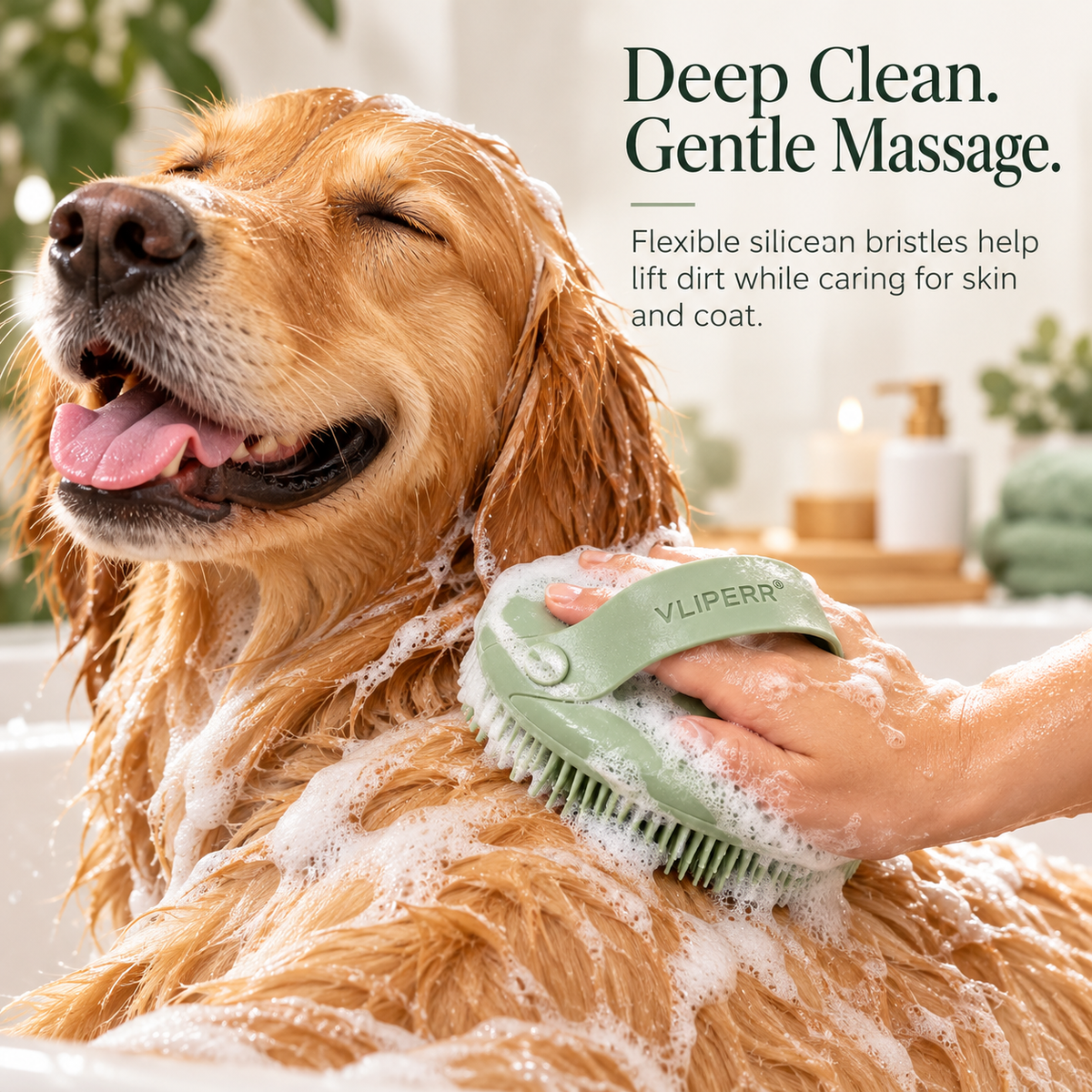 VLIPERR® BathBuddy Silicone Pet Shampoo & Massage Brush