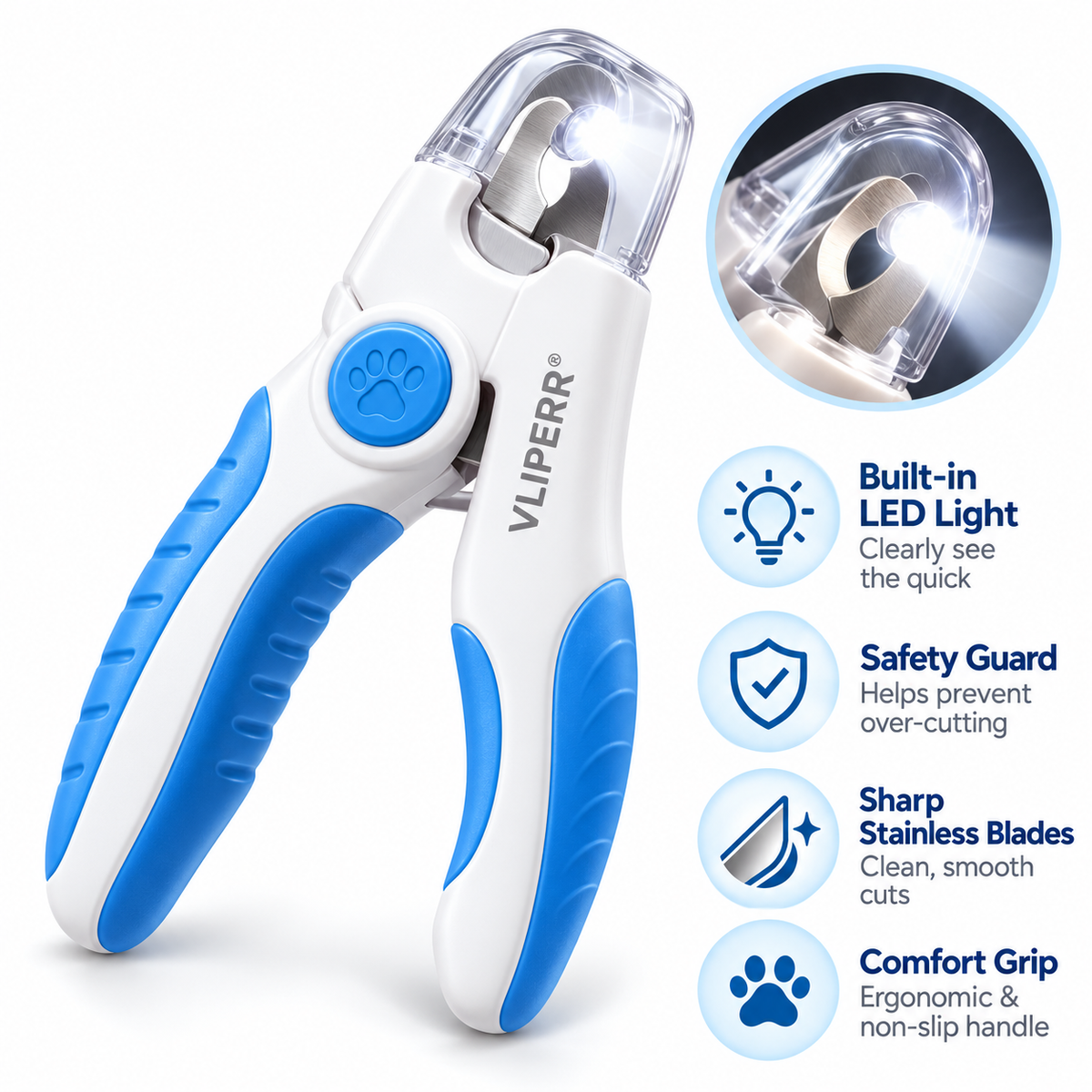 VLIPERR® PawTrim LED Pet Nail Clipper with Safety Guard