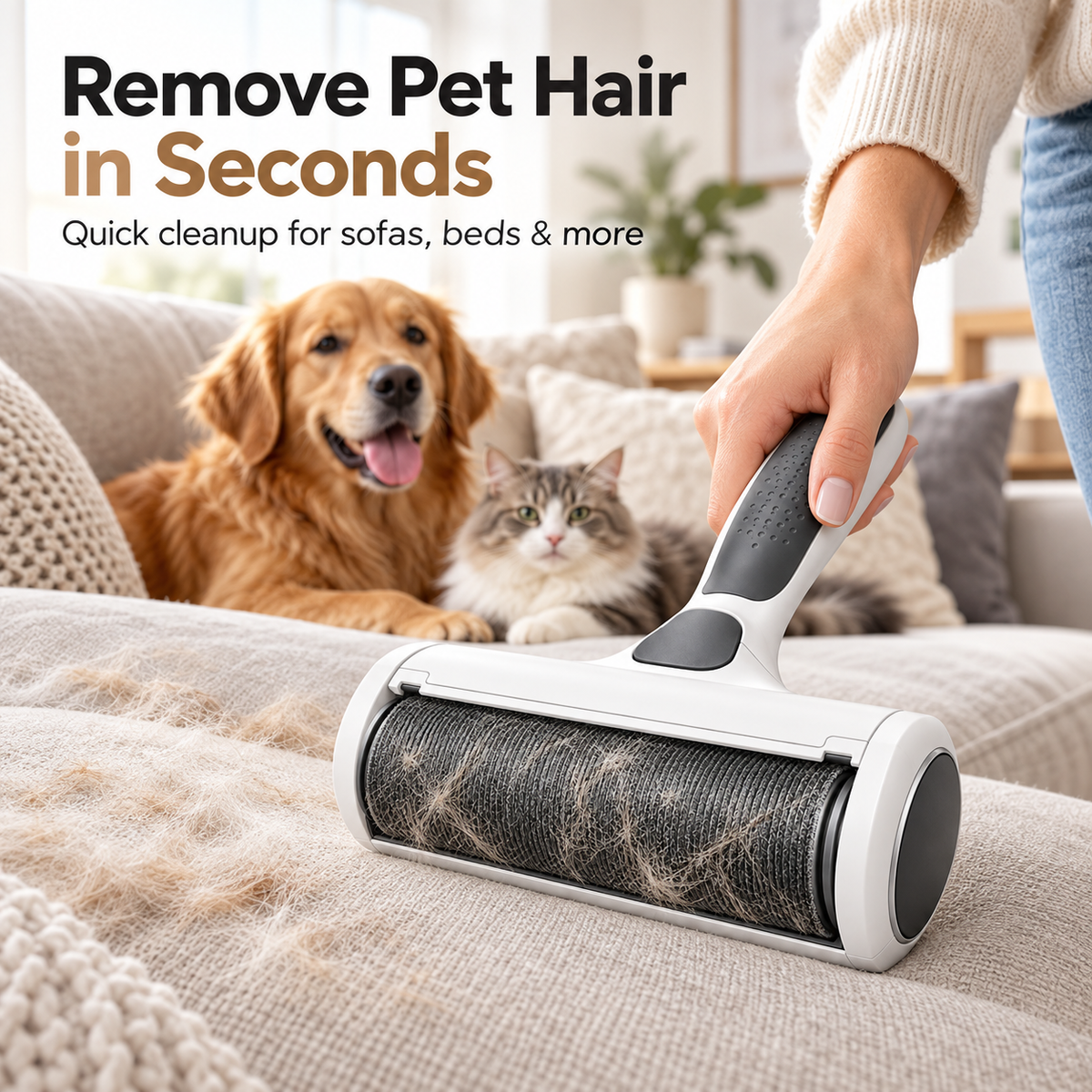 VLIPERR® FurLift Self-Cleaning Pet Hair Remover Roller