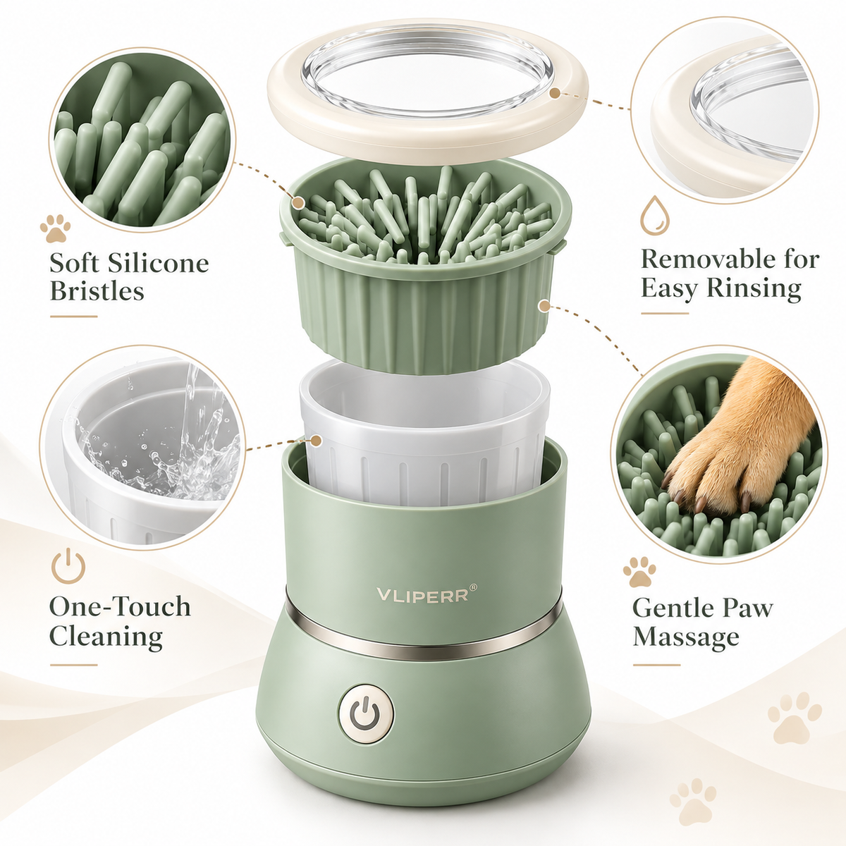 VLIPERR® PawFresh One-Touch Pet Paw Washer & Massager