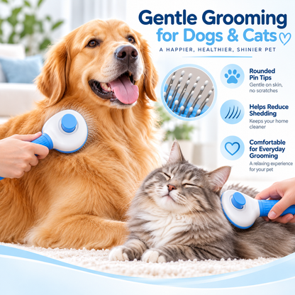 VLIPERR® ShedEase One-Click Self-Cleaning Pet Grooming Brush
