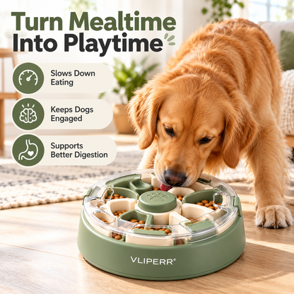 VLIPERR® FeedMate Interactive Slow Feeder Puzzle Bowl