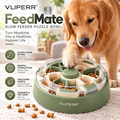 VLIPERR® FeedMate Interactive Slow Feeder Puzzle Bowl