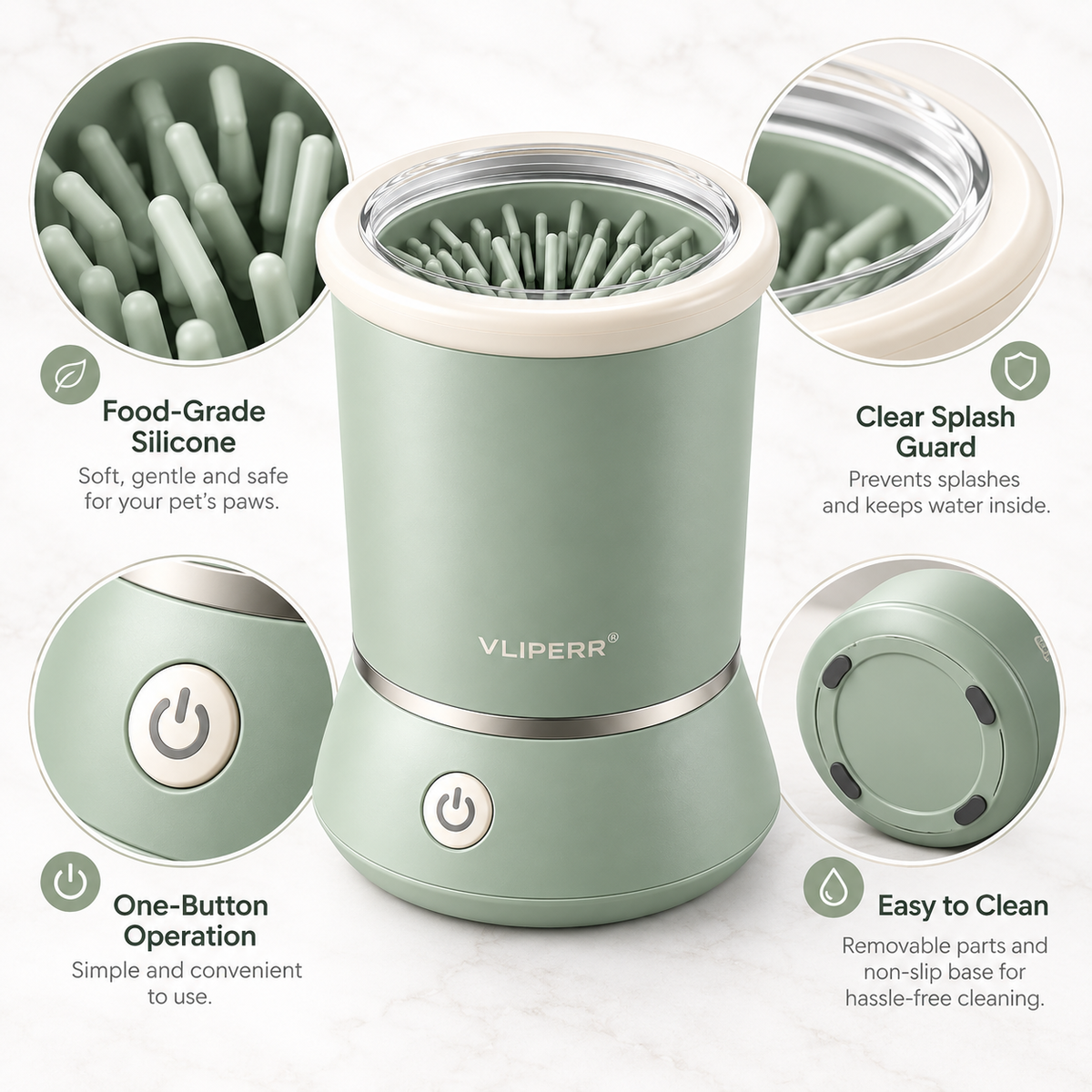 VLIPERR® PawFresh One-Touch Pet Paw Washer & Massager