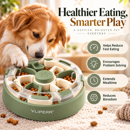 VLIPERR® FeedMate Interactive Slow Feeder Puzzle Bowl
