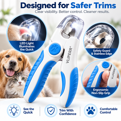 VLIPERR® PawTrim LED Pet Nail Clipper with Safety Guard