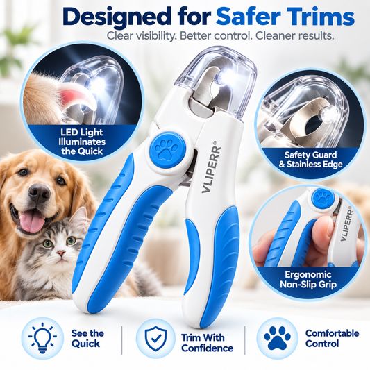 VLIPERR® PawTrim LED Pet Nail Clipper with Safety Guard