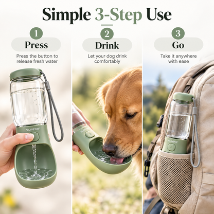 VLIPERR® AquaPaw Portable Pet Water Bottle & Drinking Bowl